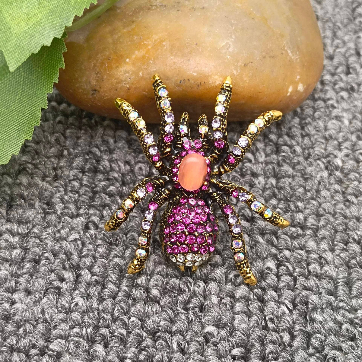 Multi-style Rhinestone Spider Brooch