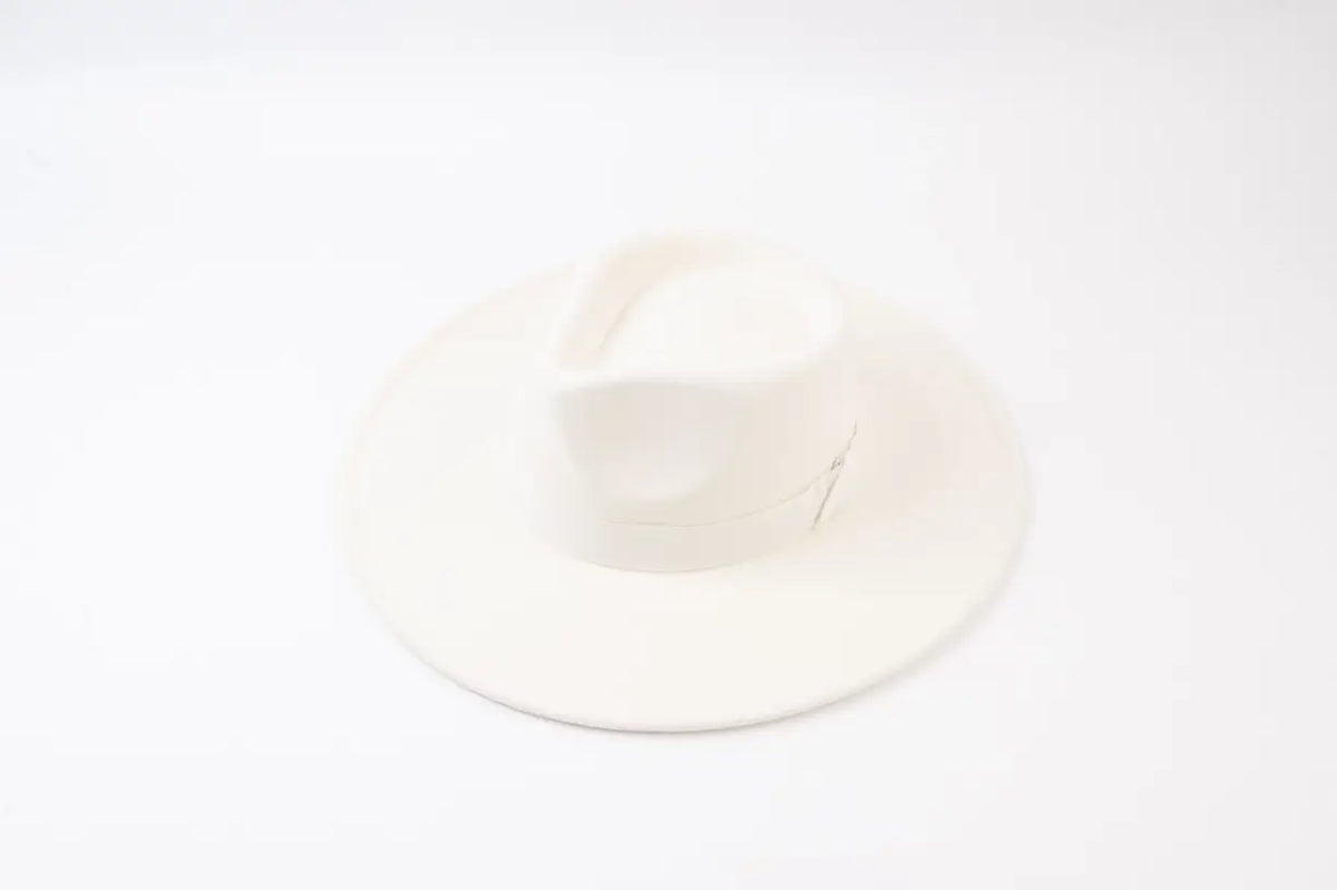 Vegan Felt Rancher hat with triangle bow trim: (3 Color Options)