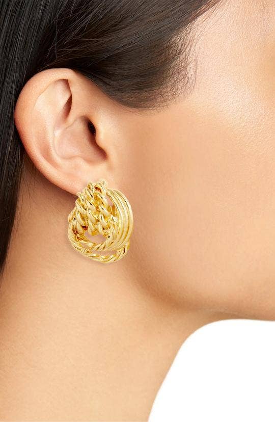 Large Knot Clip On Earring