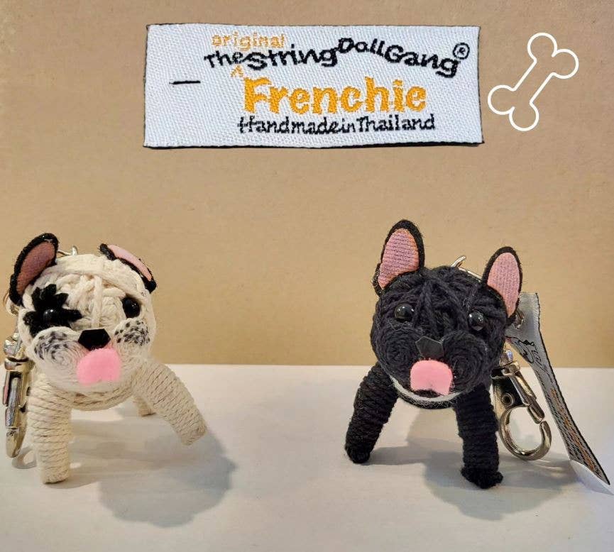 Frenchie the French Bulldog String Doll Keychain
