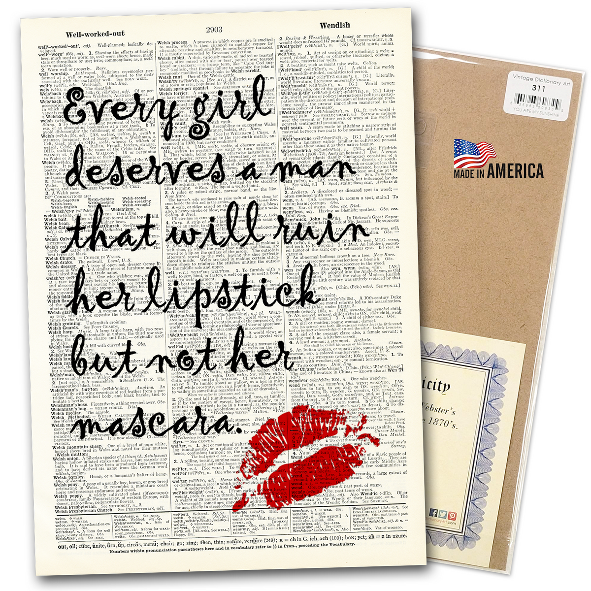 Art | Dictionary Page | Vintage | Every Girl Deserves