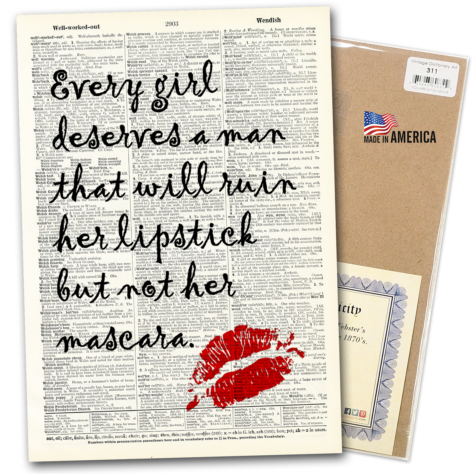 Art | Dictionary Page | Vintage | Every Girl Deserves