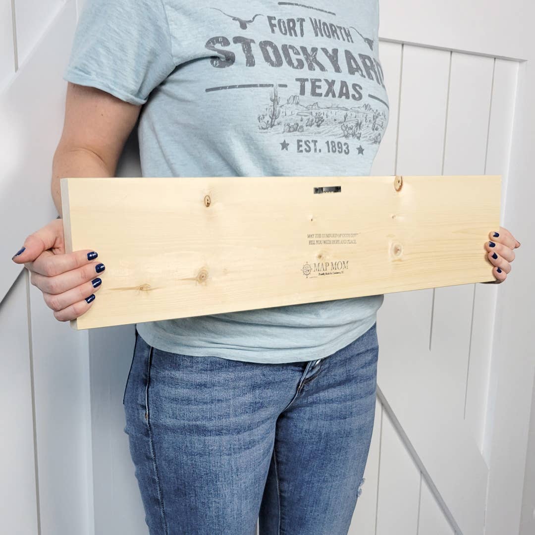 MEMPHIS - 5x24 Inch Wood Map Coordinate Sign