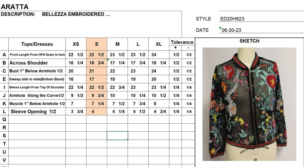 Bellezza Embroidered Jacket: Black Floral / S