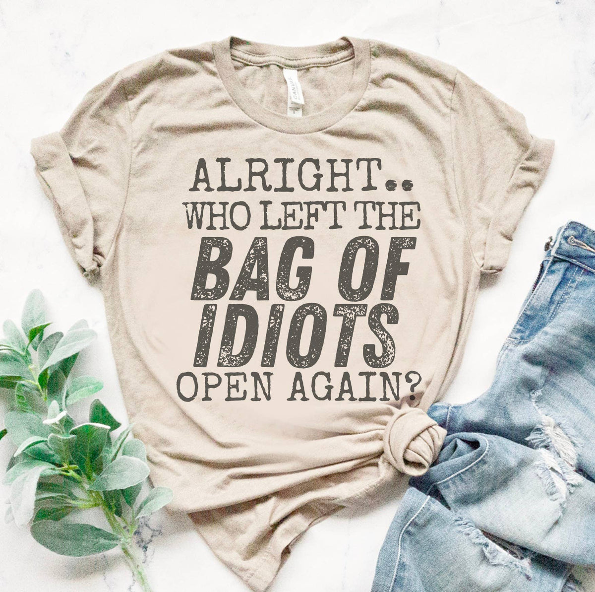 Funny Sarcastic Bag Of Idiots Relatable Mama Mom Graphic Tee