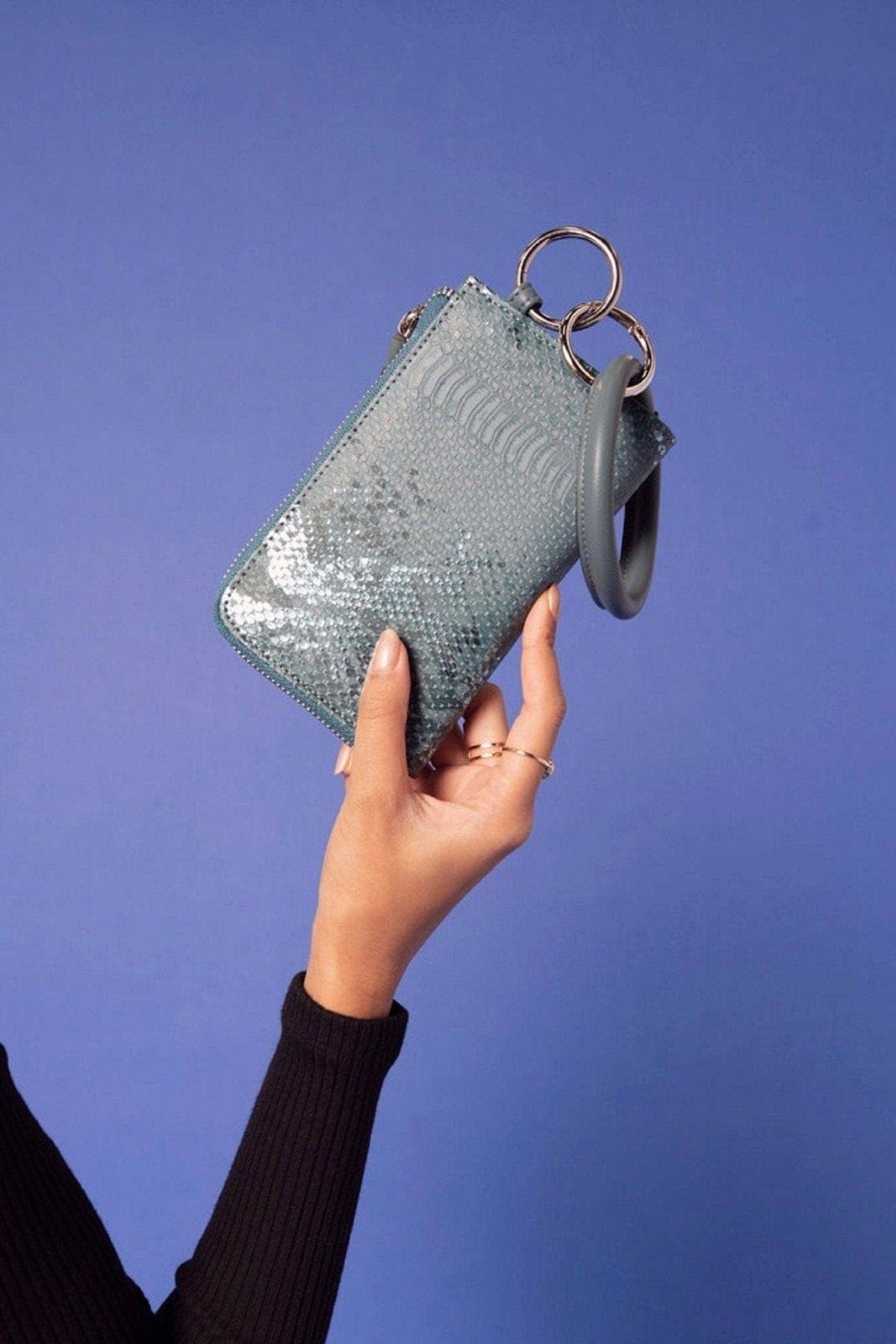 Liv Snake Bangle Wristlet Wallet in Vegan Leather
