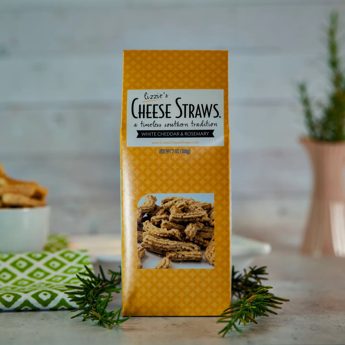 7 0Z. White Cheddar  & Rosemary Cheese Straws  (WONDERFUL)