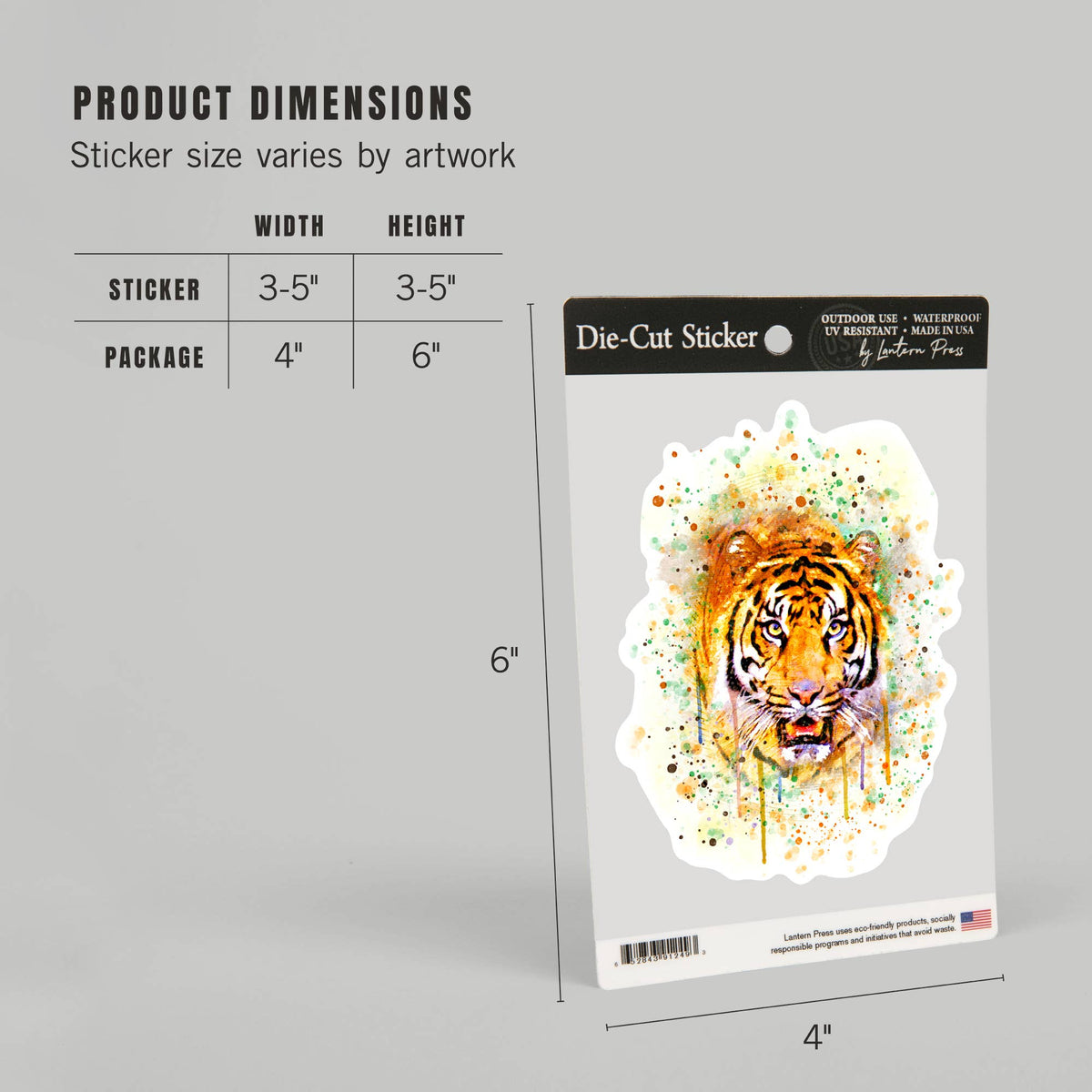 STICKERS Tiger Watercolor