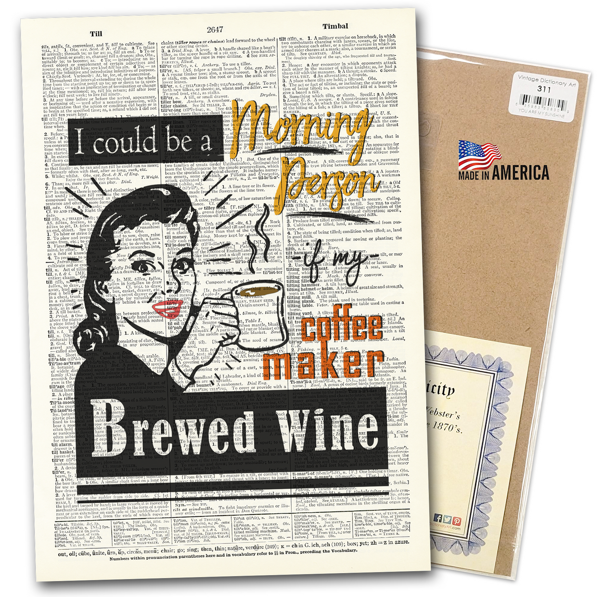 Art Print | Dictionary Page | Vintage | I Could Be Morning