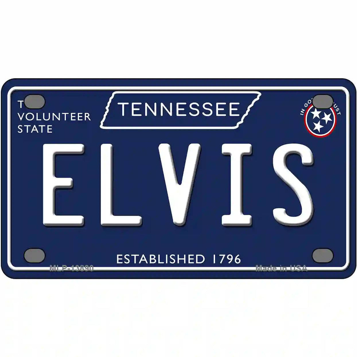 Elvis Tennessee Blue Novelty Metal License Plate Tag
