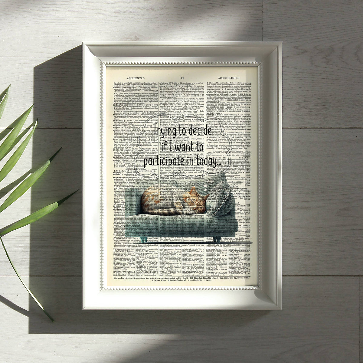 Art Print Dictionary Page | Vintage | Trying To Decide