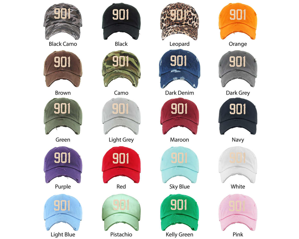 901 Area Code Hats: Black