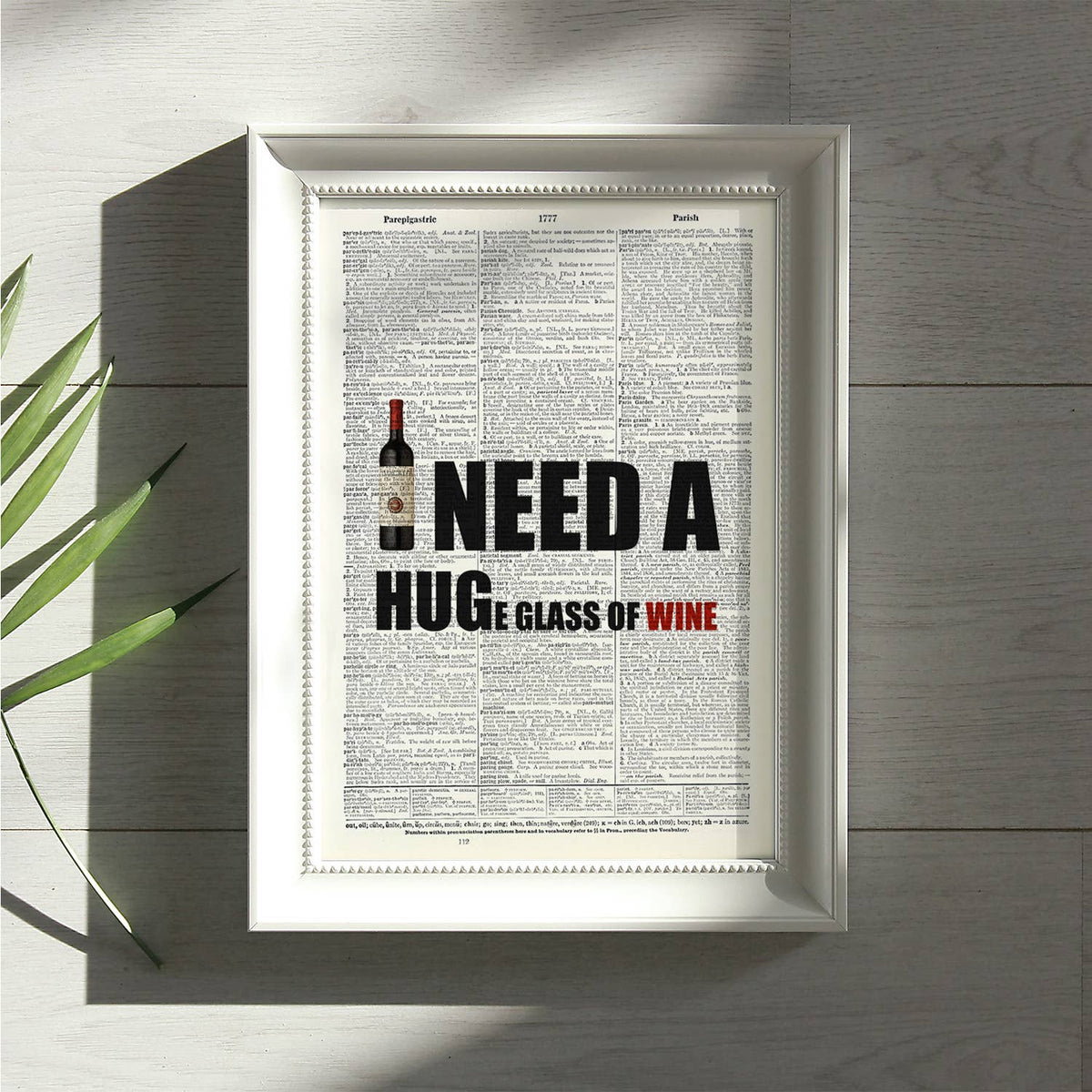 Art Print | Dictionary Page | Vintage | I Need a HUGe
