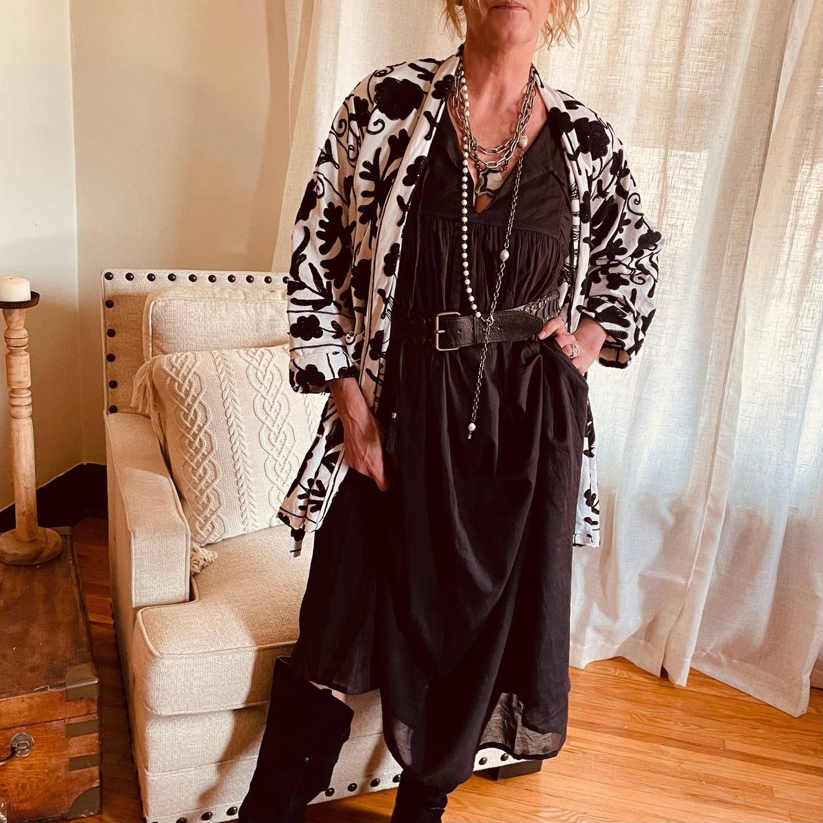 Onyx Breeze Cotton Maxi Dress
