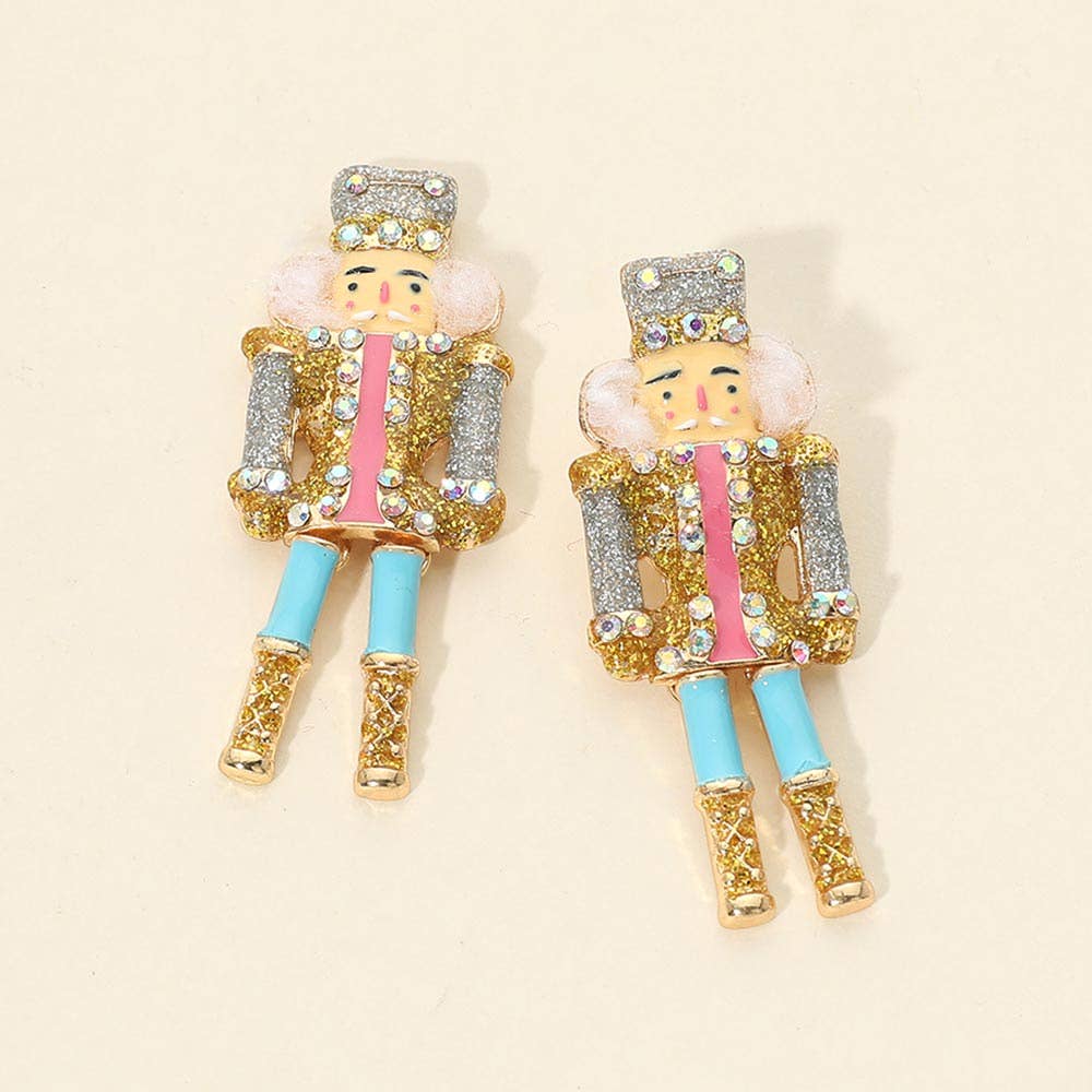 Festive Christmas Nutcracker Soldier Drop Earrings