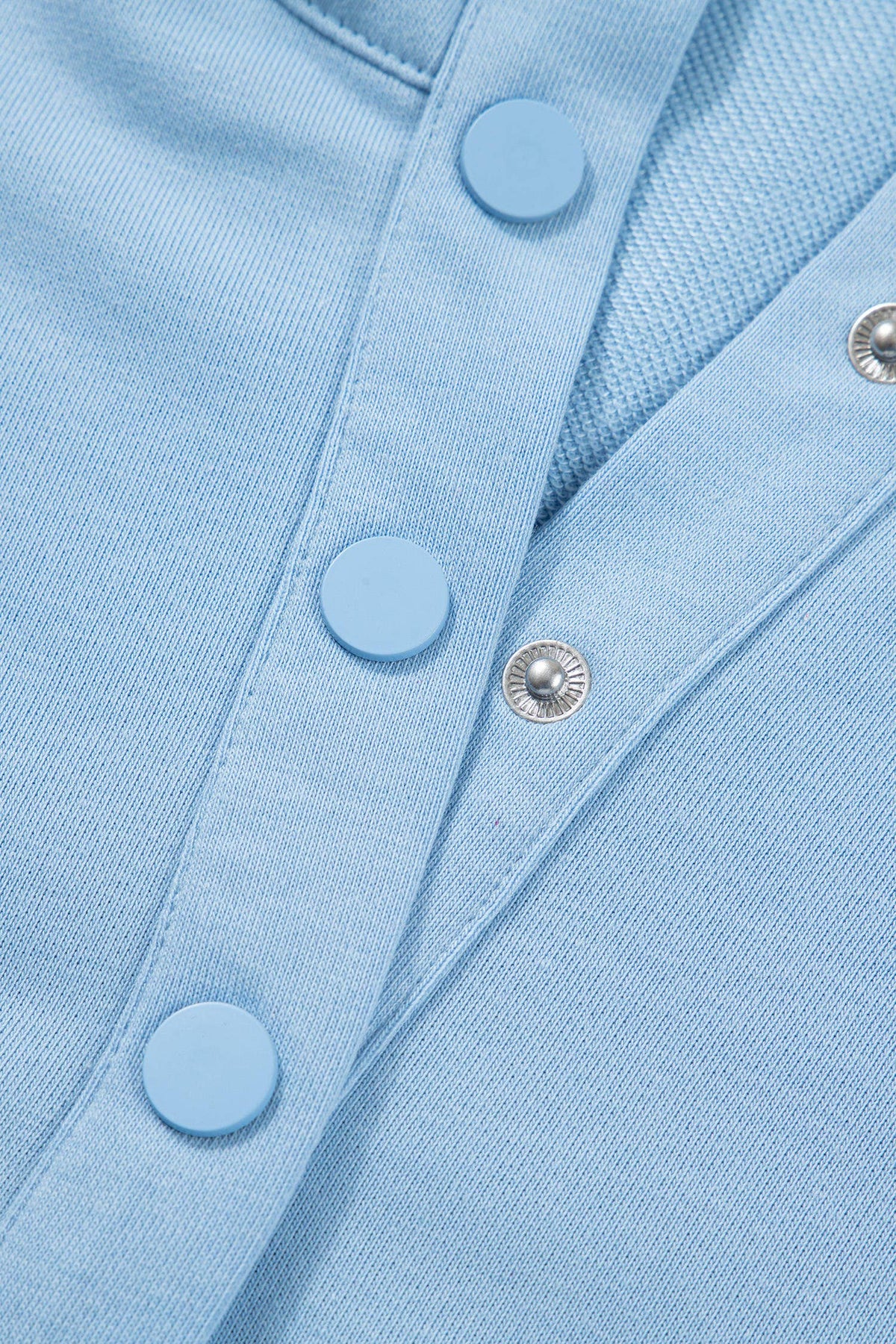 Snap Button Polo Collar Scallop Hem Mini Dress (S-XL)