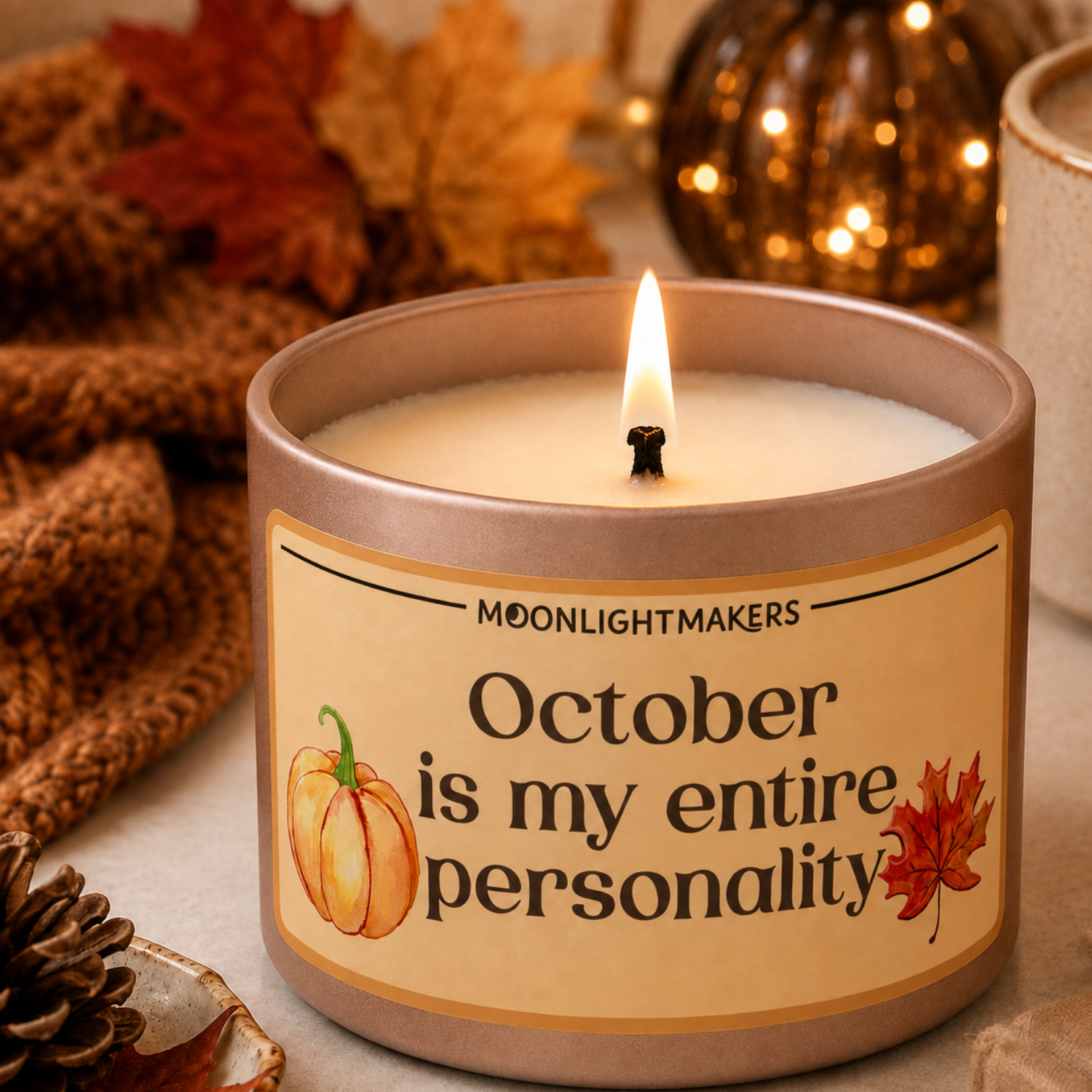 Fall Candle - October is My Entire Personality - 8oz, Soy