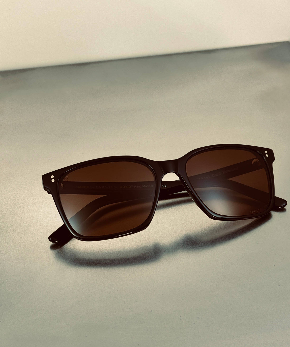 Tanner Unisex Sunglasses, Mazzucchelli Acetate Frame: Havana Brown Tortoise/Green