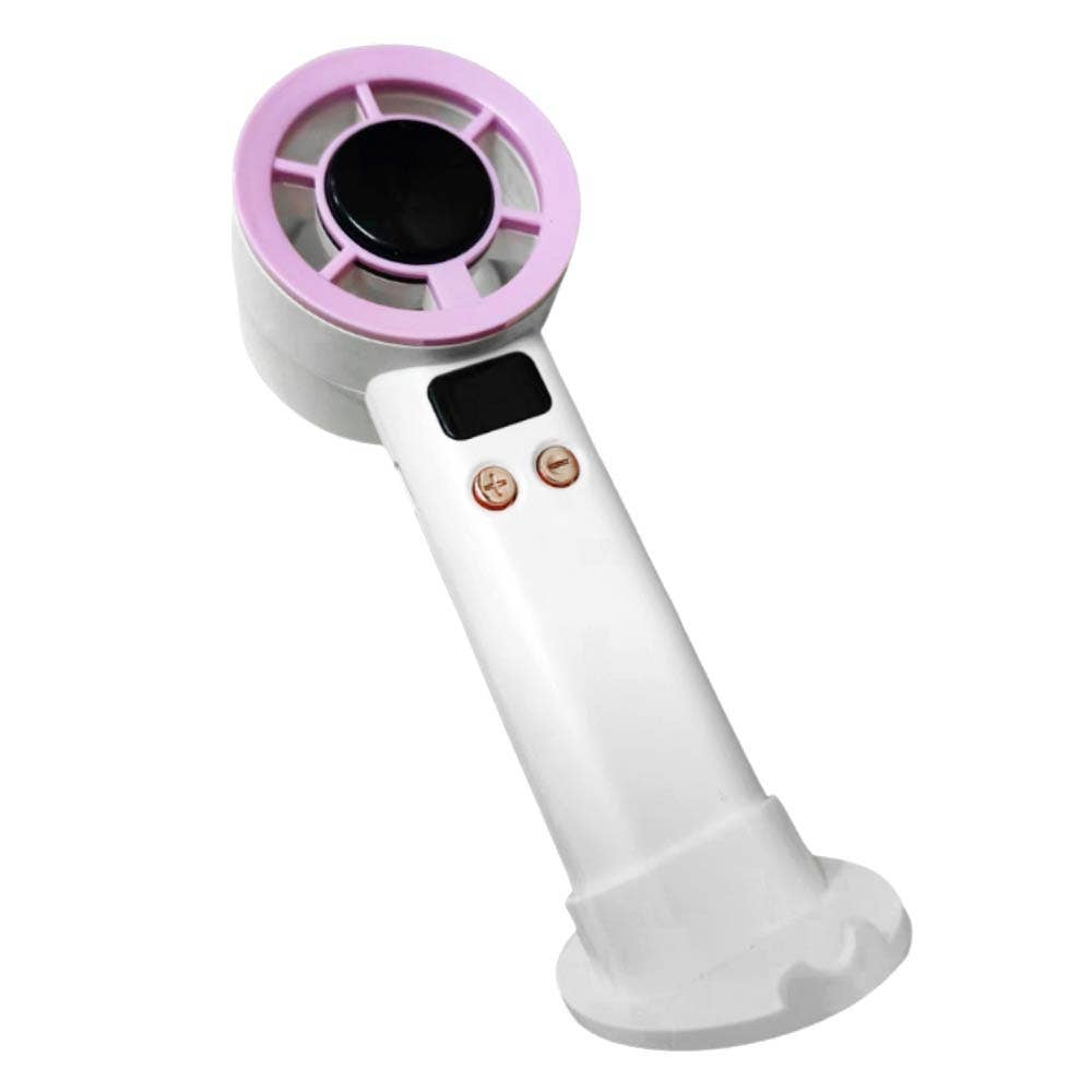 Light Up Digital Display Adjustable Speed Phone Stand Portable Handheld Mini Fan