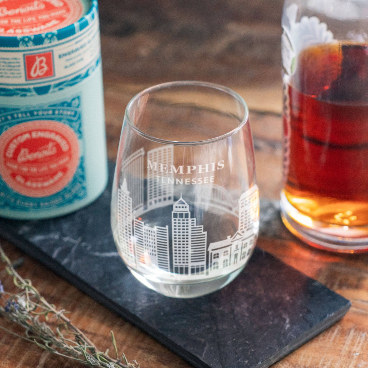 Memphis, Tennessee City Skyline Engraved Glasses