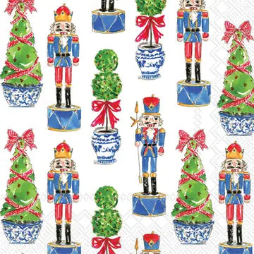 Paper Lunch Napkins 20/pack Nutcrackers & Topiary Christmas