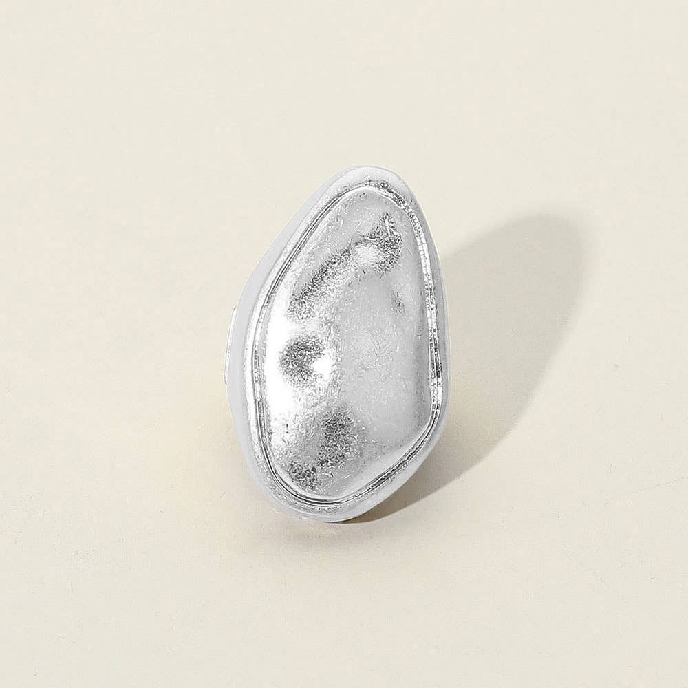Brushed Metal Abstract Stretch Ring