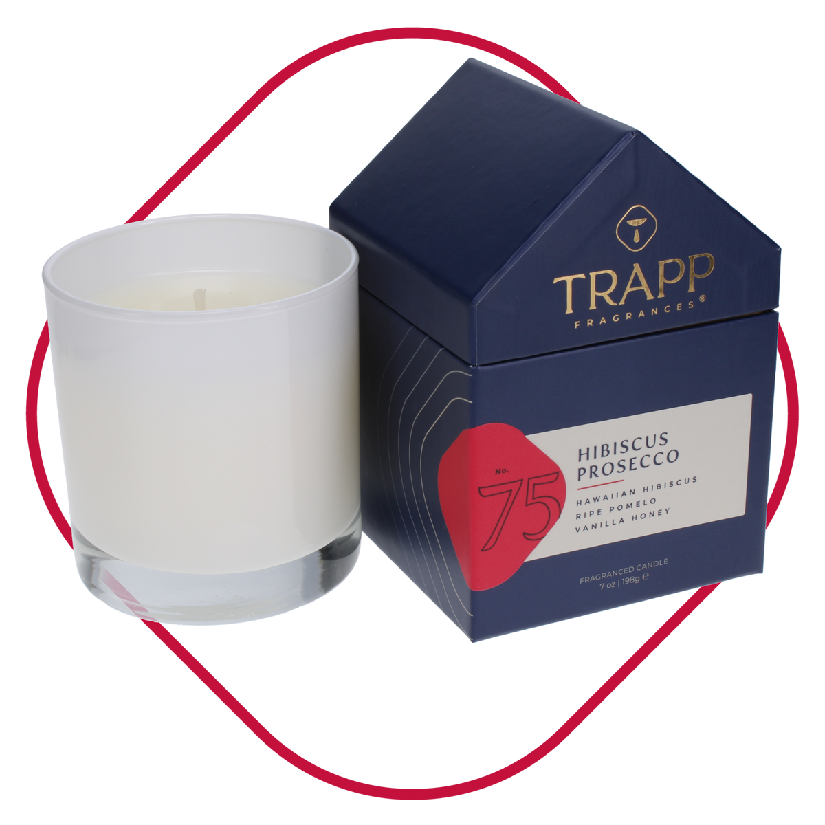 No. 75 Hibiscus Prosecco 7 oz. Candle in House Box
