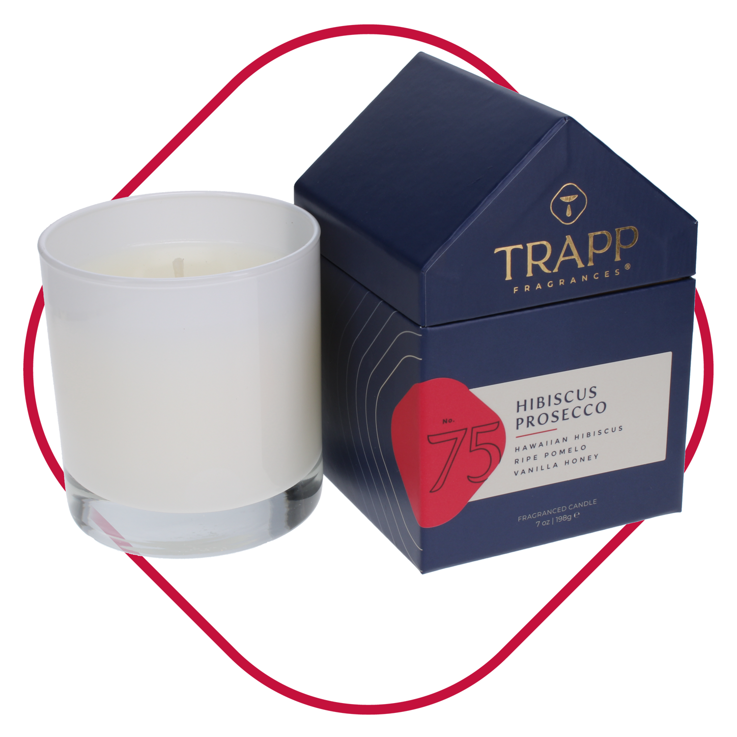 No. 75 Hibiscus Prosecco 7 oz. Candle in House Box