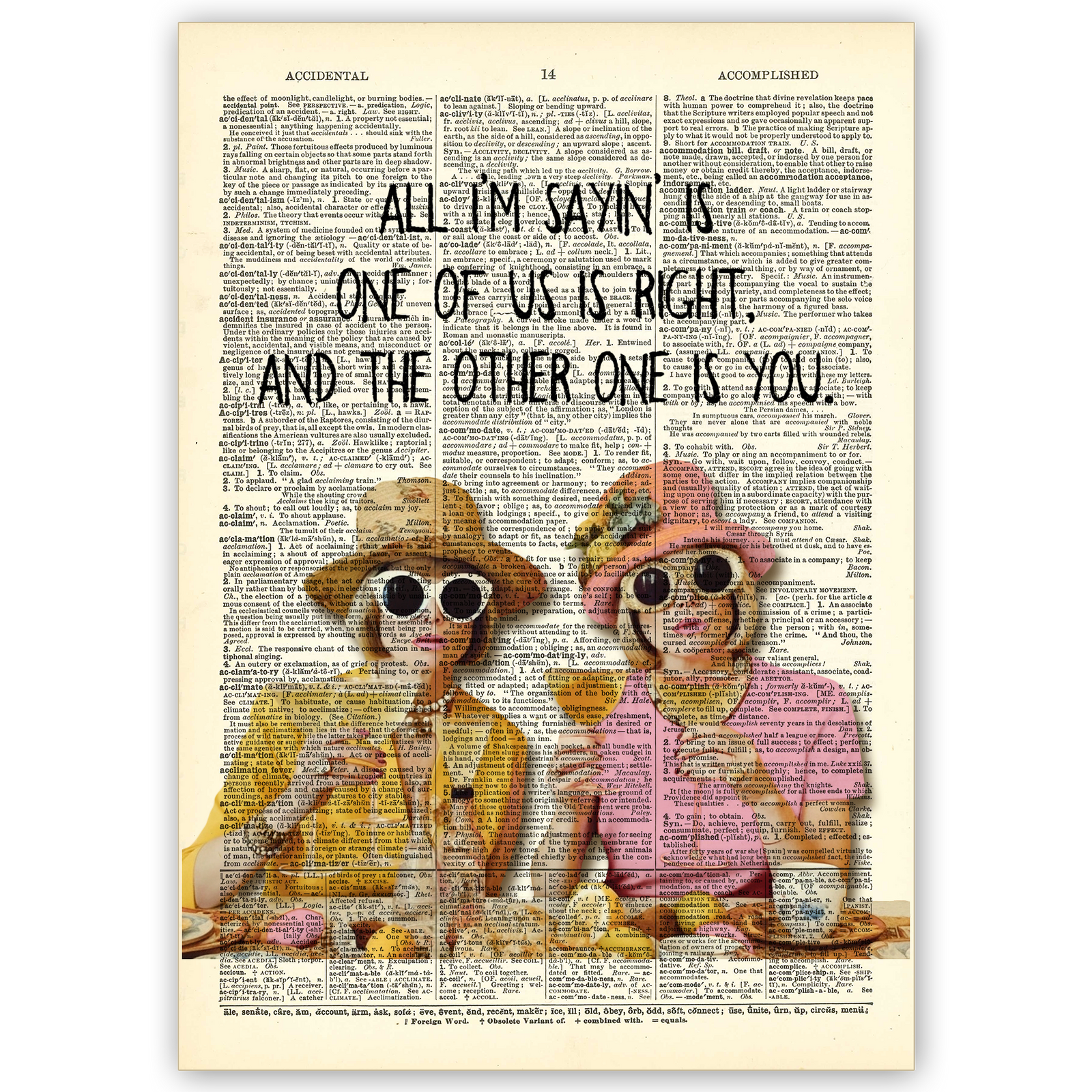 Art Print Dictionary Page | Vintage | All I'm Sayin' Is