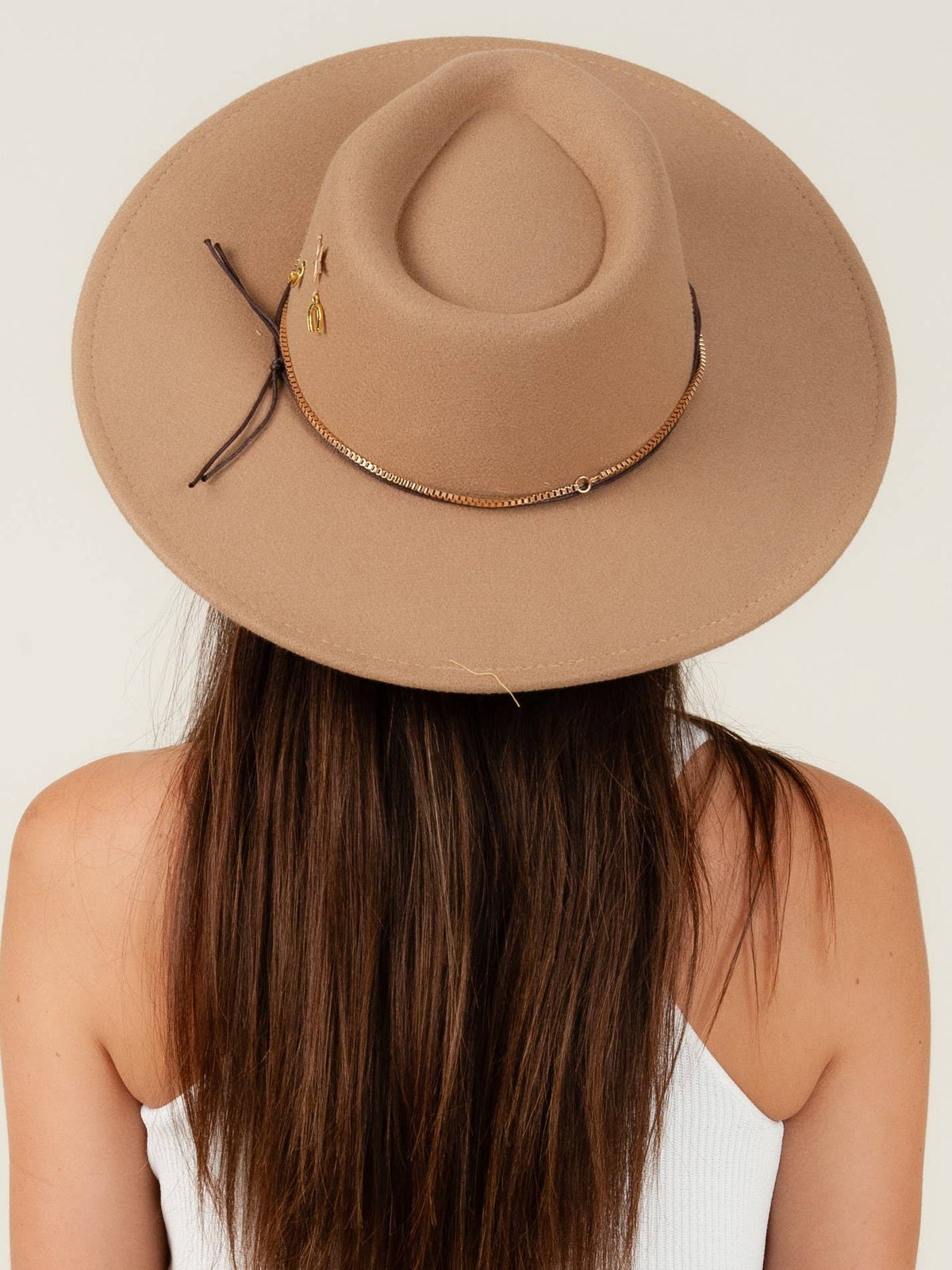 Vegan rancher hat custom made with trim and charms