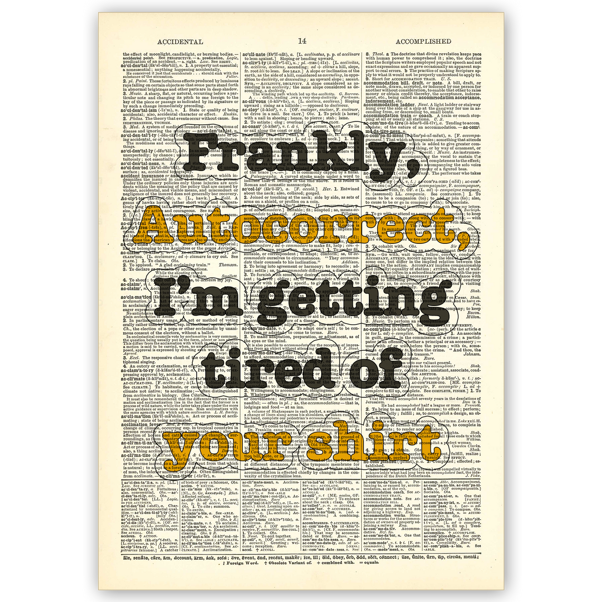 Art Print Dictionary Page | Vintage | Frankly Autocorrect