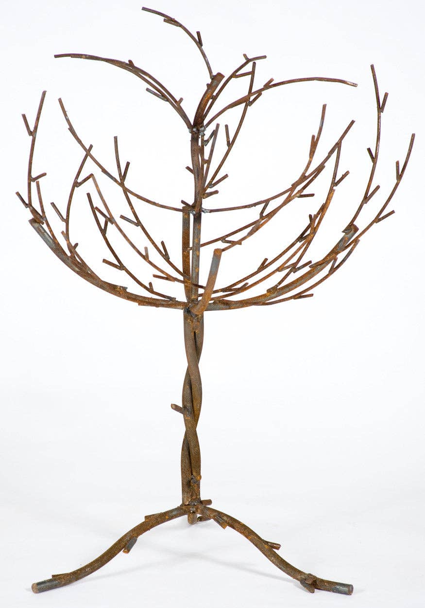 Wrought Iron 3ft Tall Branch Tree or Christmas Tree Display: Acid White