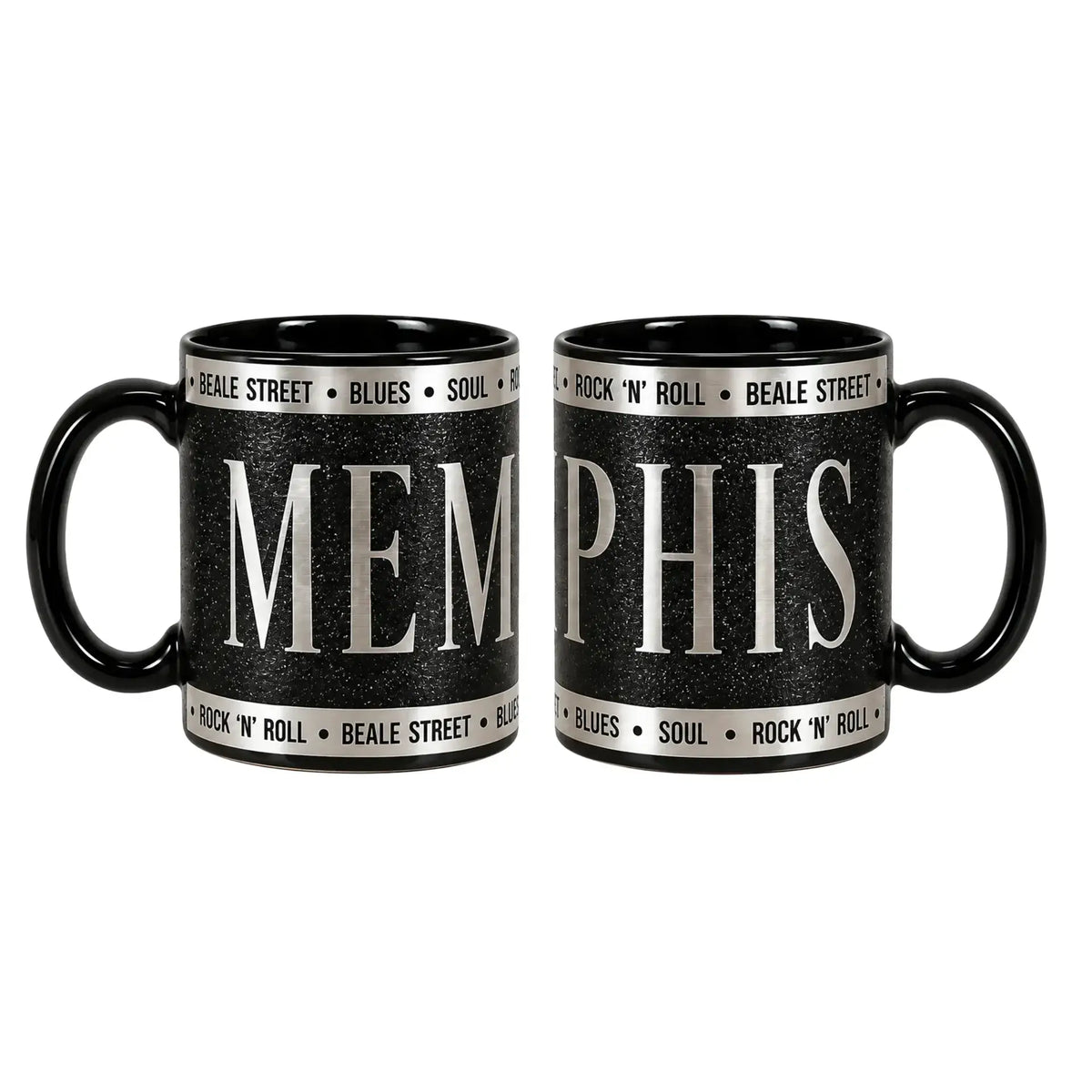 Memphis Mug - Glitter Black &amp; Silver