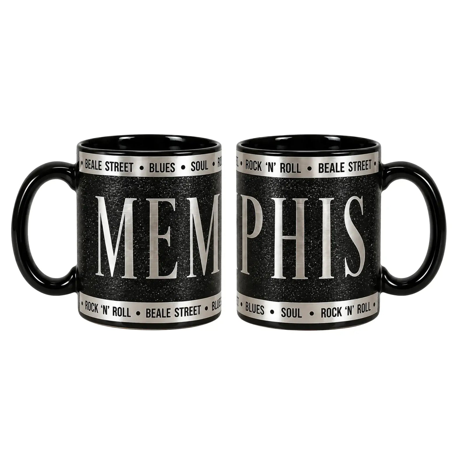 Memphis Mug - Glitter Black & Silver