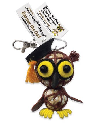 Barney the Graduate Owl String Doll Keychain