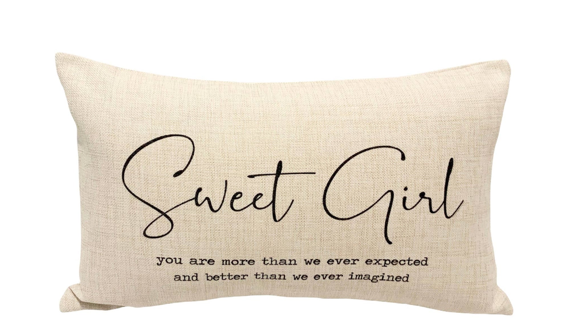 Sweet Girl Nursery Lumbar Pillow: PILLOW COVER WITH FAUX DOWN INSERT