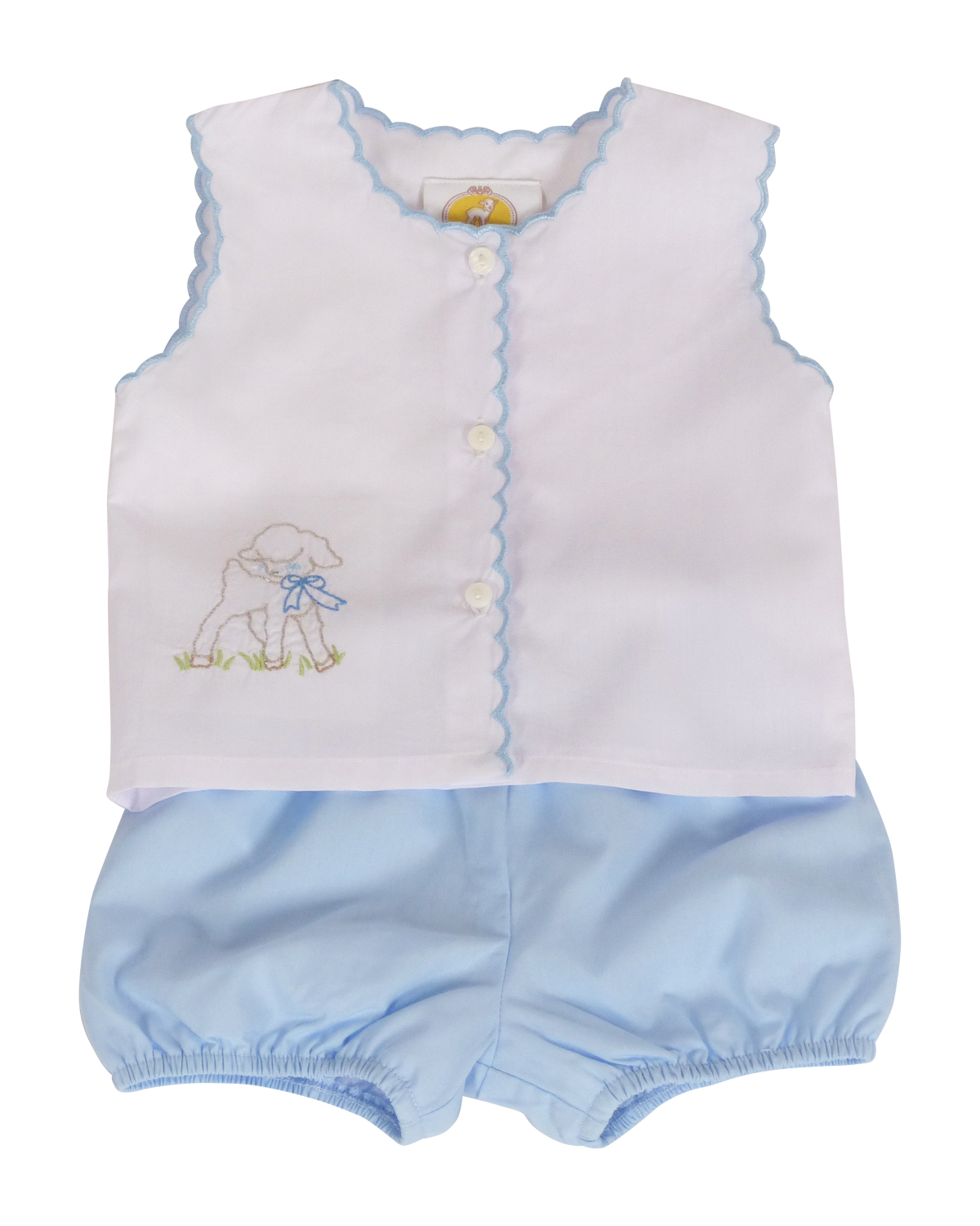 Diaper Cover Set: Blue Lamb: 3m