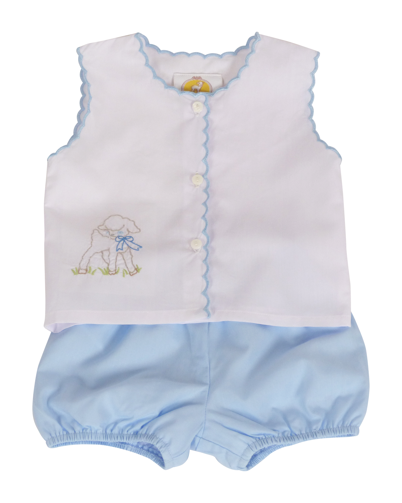Diaper Cover Set: Blue Lamb: 3m
