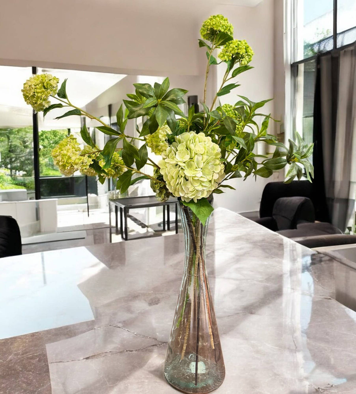 32"Lifelike Real Touch Pieris Japonica Stem Lush Green