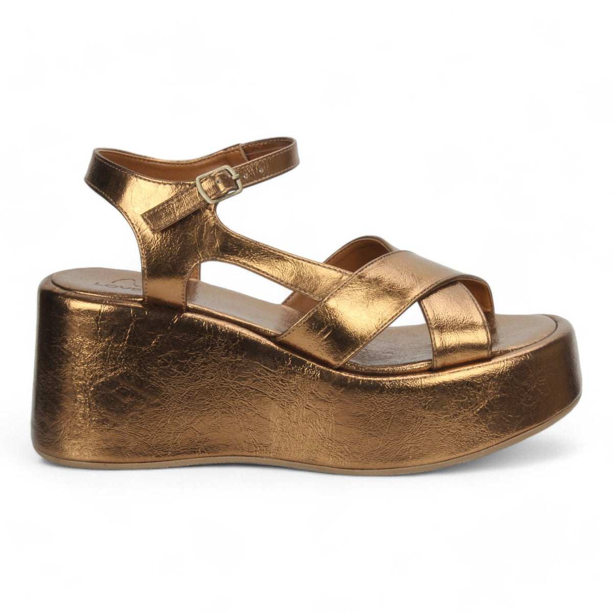 Platform Sandal: Bronze