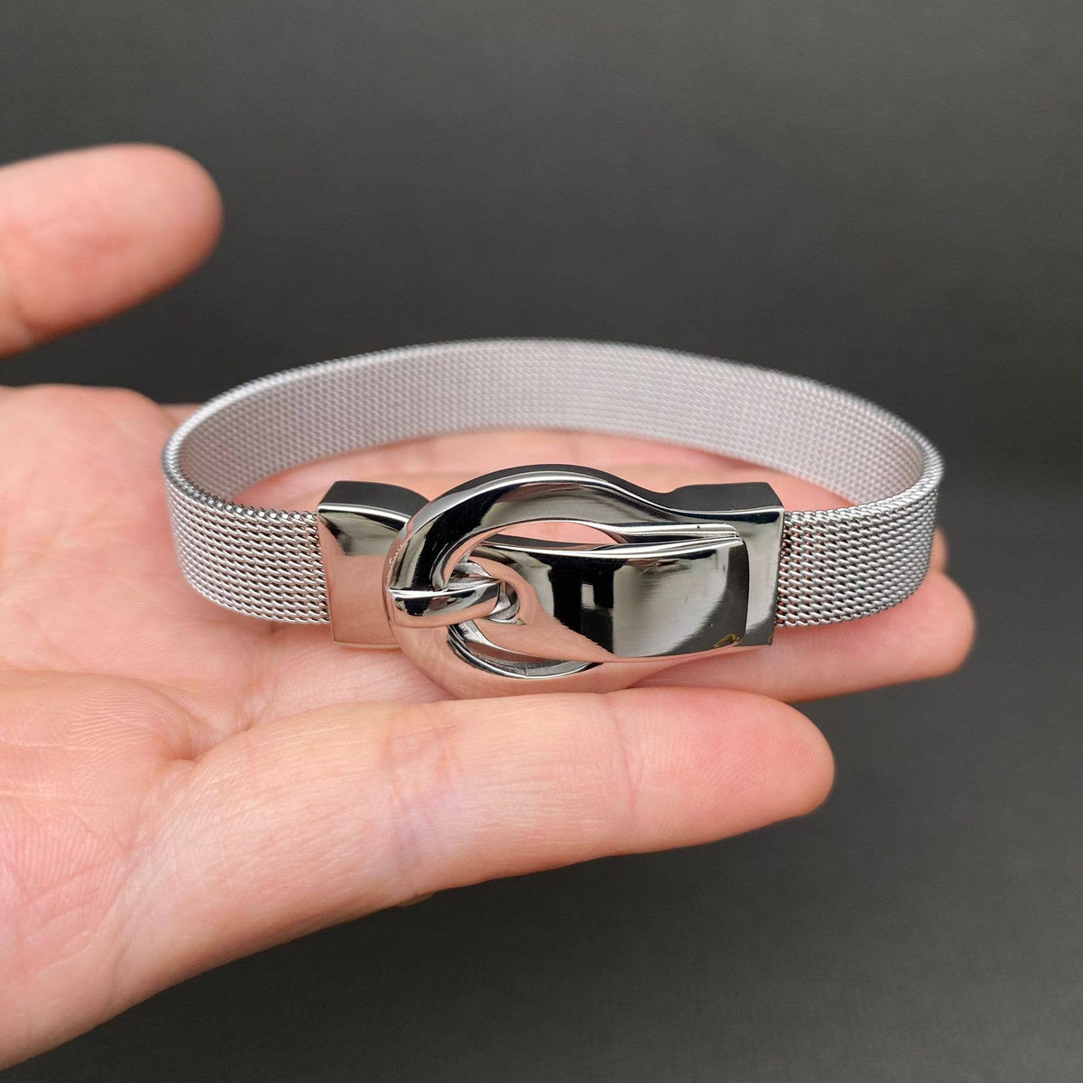 Belt Design 18K Gold Plated Stainless Steel Bracelet - FGS