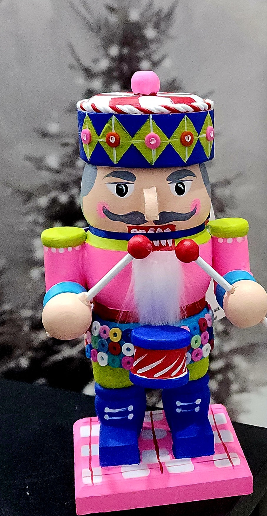 7" Pink Drummer Nutcracker ORIGINAL by Kim Cook