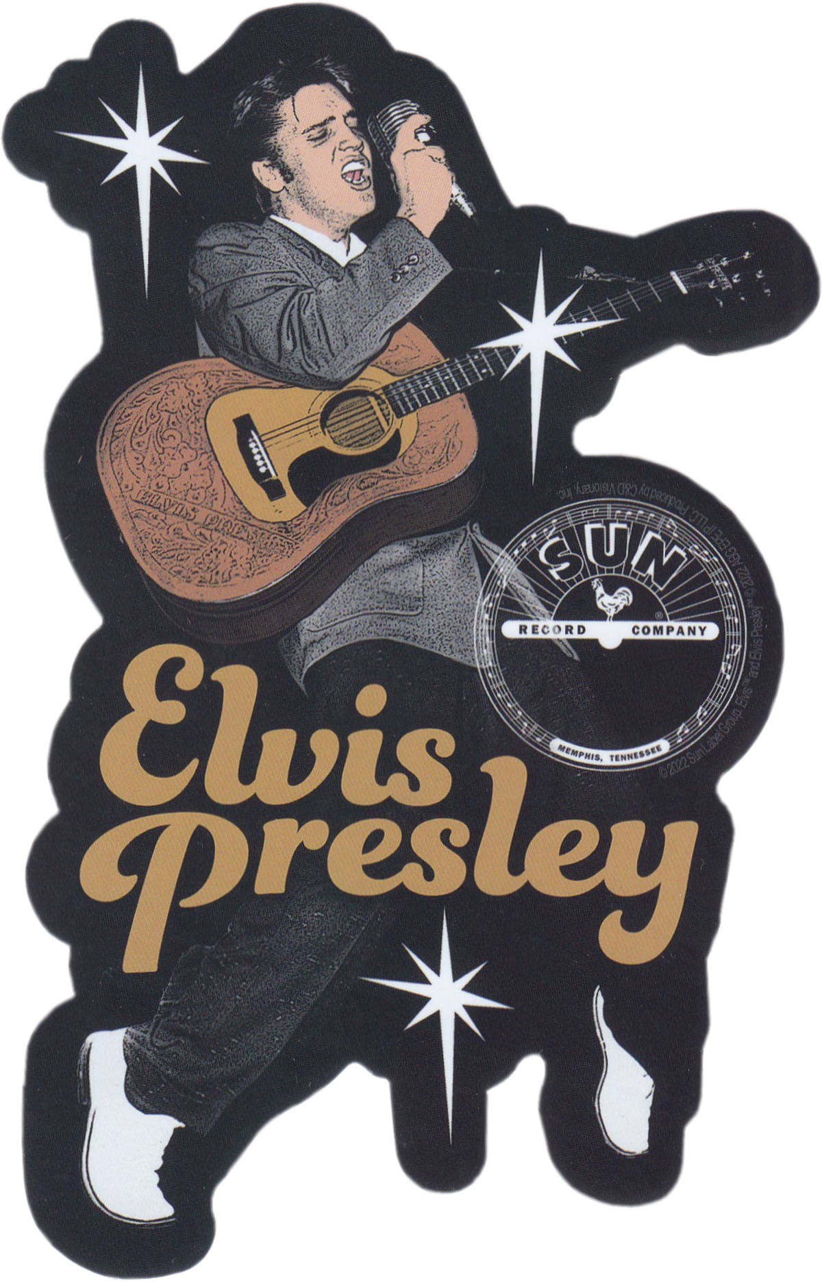 Sticker - Elvis Presley - Singing - 1950s Rock n Roll Music