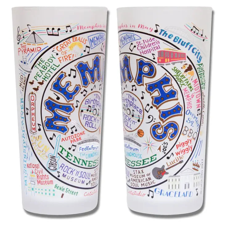 Memphis Frosted Drinking Glass/ (Set of 2)