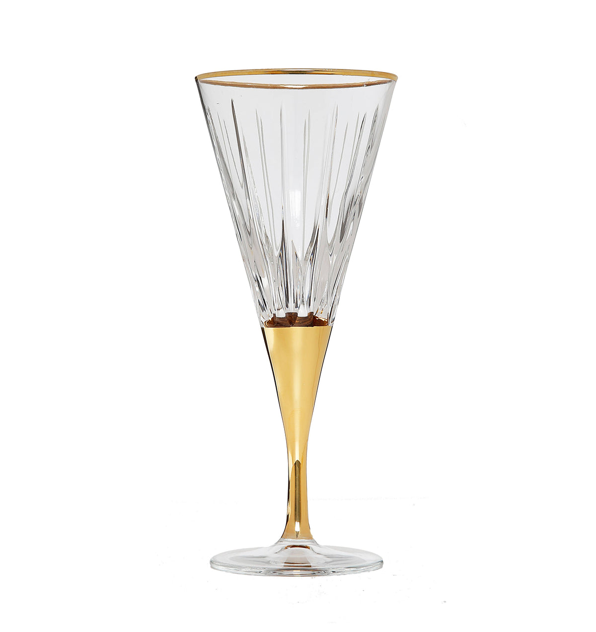 Gold Stemmed Wine Glass