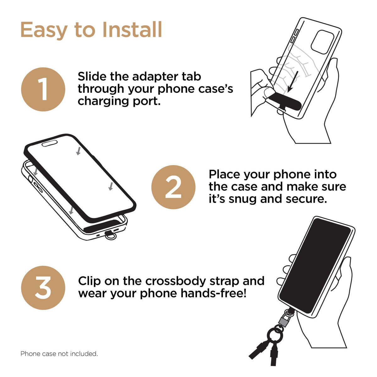 2-in-1 Universal Crossbody Phone Strap and Charging Cable