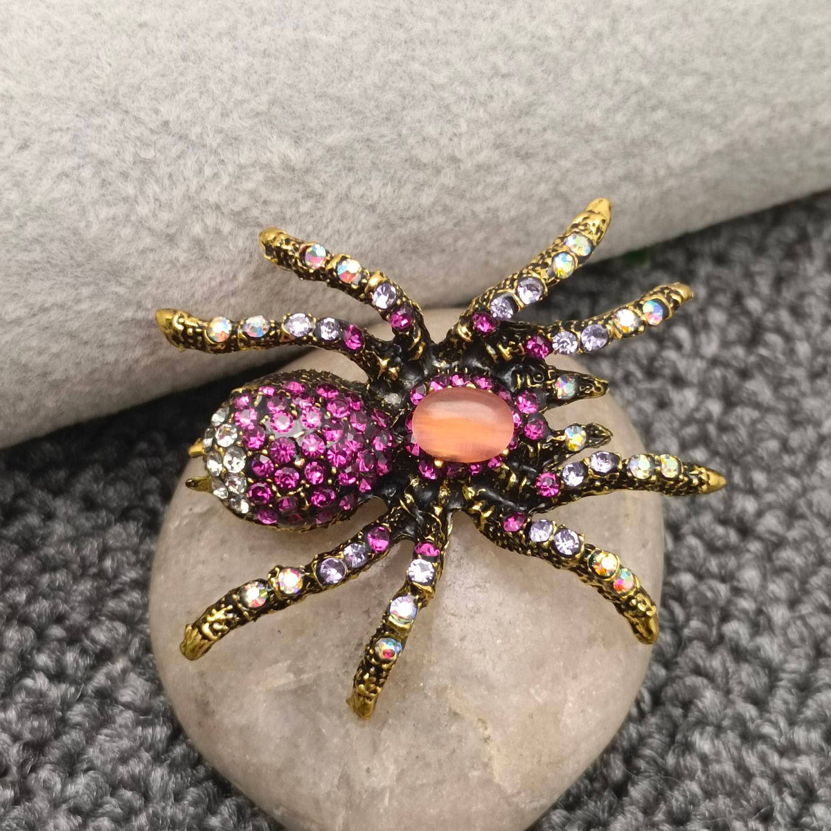 Multi-style Rhinestone Spider Brooch