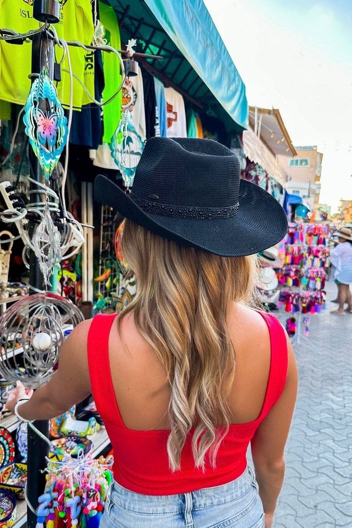 C.C Brand Becky Cowboy Hat w/Black Pearl &amp; Rhinestone