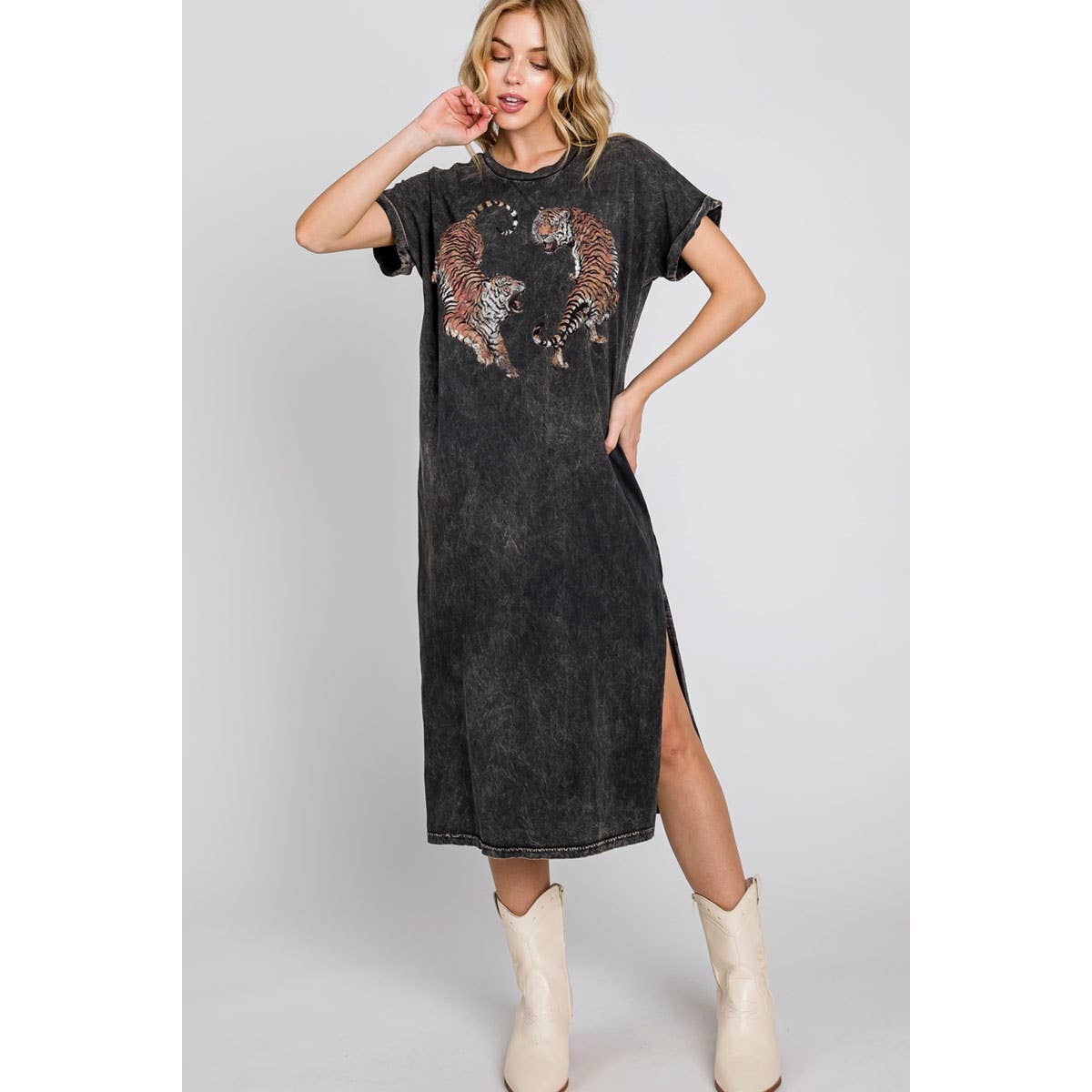TWO TIGERS  MINERAL GRAPHIC DRESS