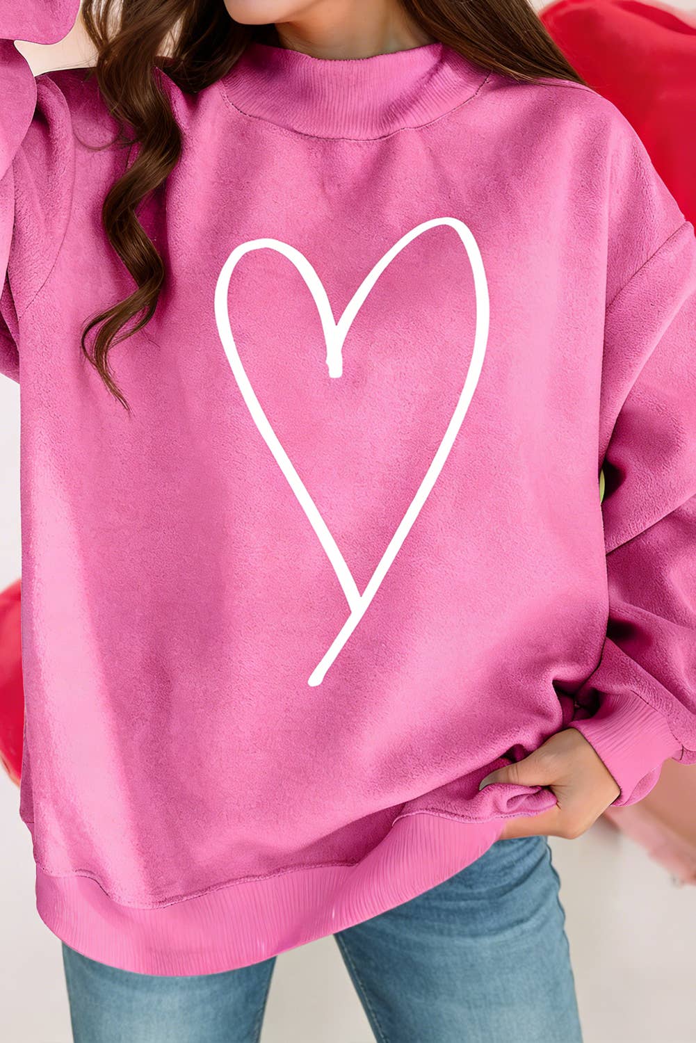 Reversible Valentine Mock Neck Sweatshirt